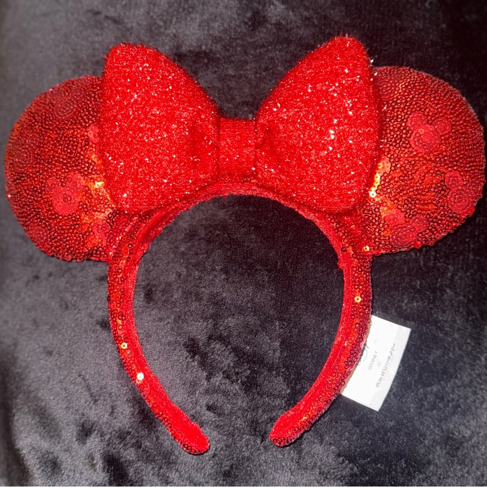 Disney Red Sequin Mouse Ears with Bow